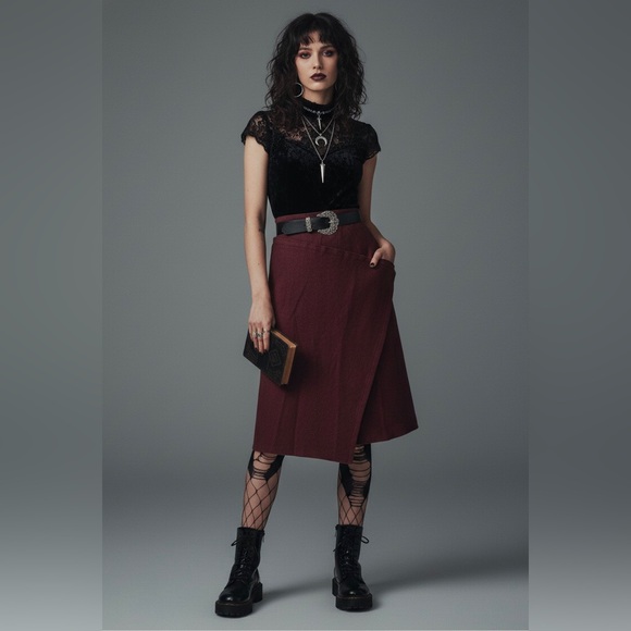 Carmen Dresses & Skirts - Goth Grunge Wool Blend Skirt Large Asymmetrical Wrap Moody 90s